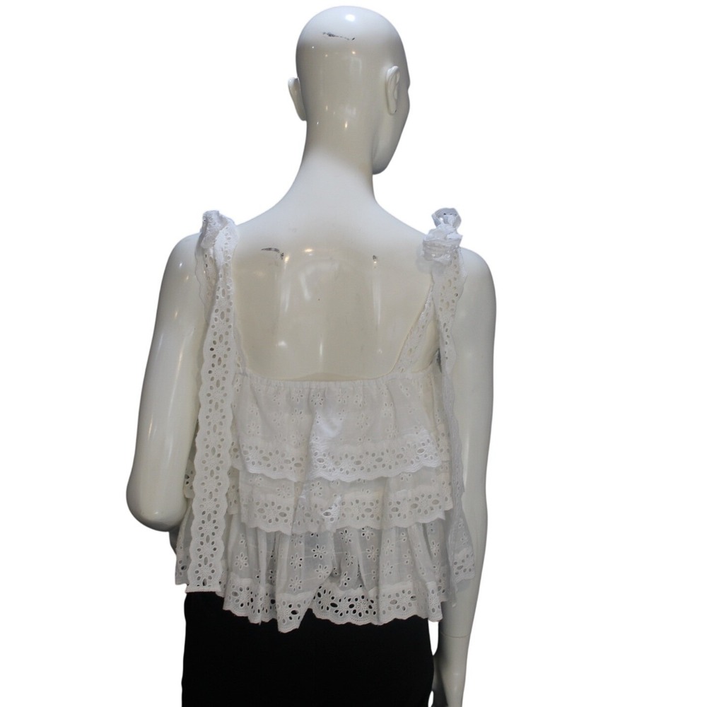 Petal and Pup White Eyelet Tiered Ruffle Lace Tank Top NWT Size S - Picture 3 of 9